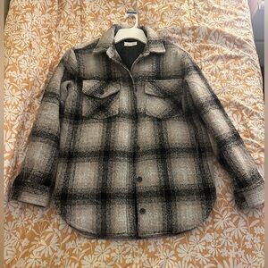 Thread & Supply Black and Gray Plaid Jacket